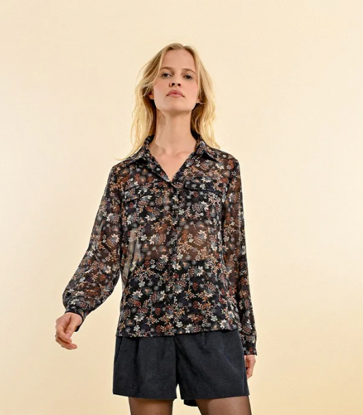 Printed Voile Blouse