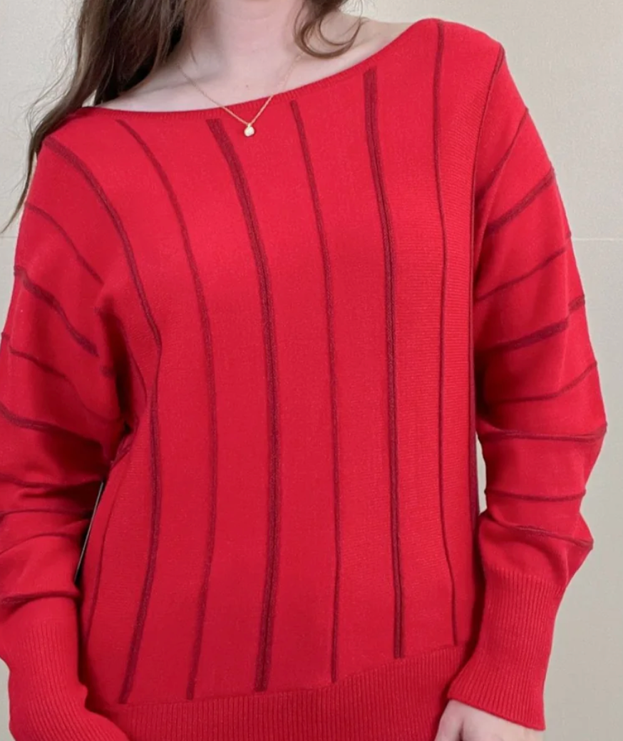 Dolman Boat Neck  Sweater