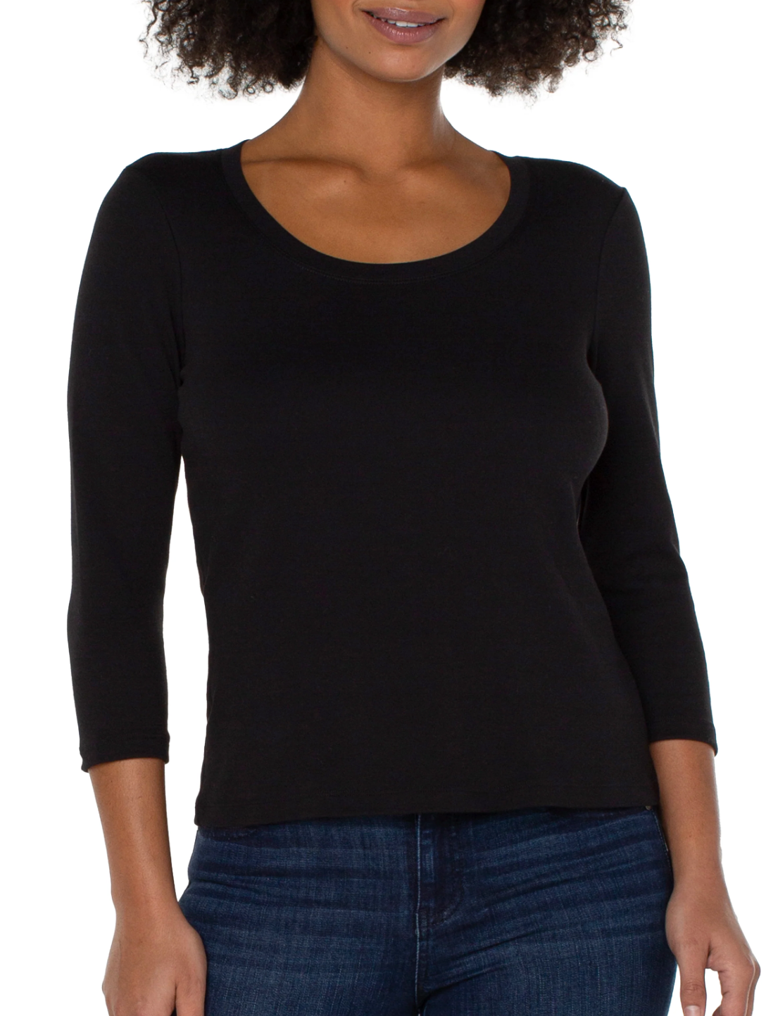 3/4 Sleeve Scoop Neck