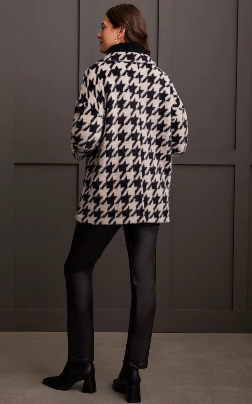 Houndstooth Double Breasted Coat