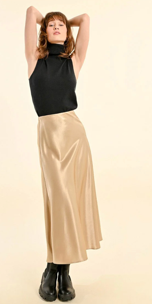 Long Satin Skirt