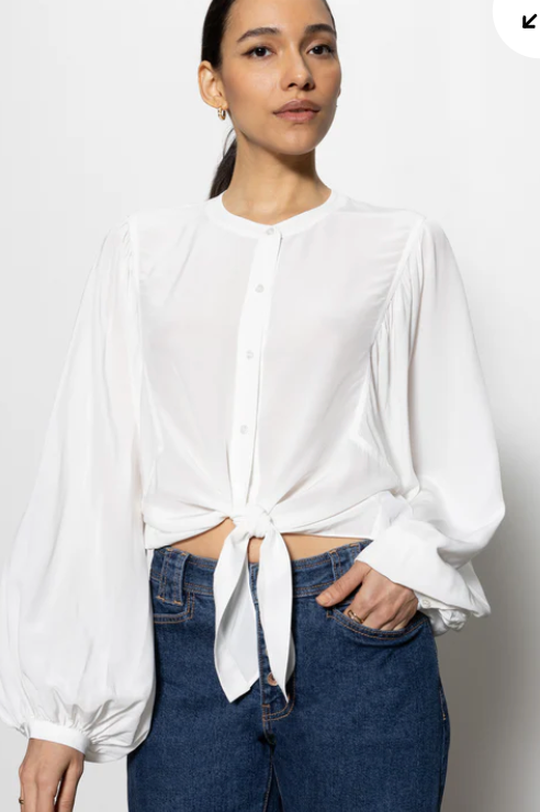 Tie Front Volume Blouse