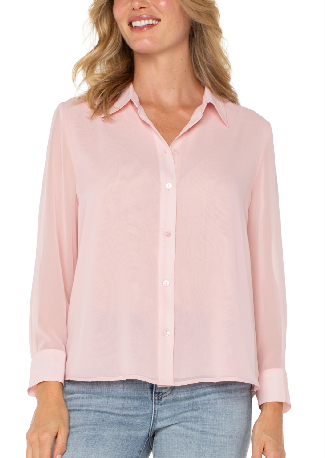 Long Sleeve Blouse w/Pleats