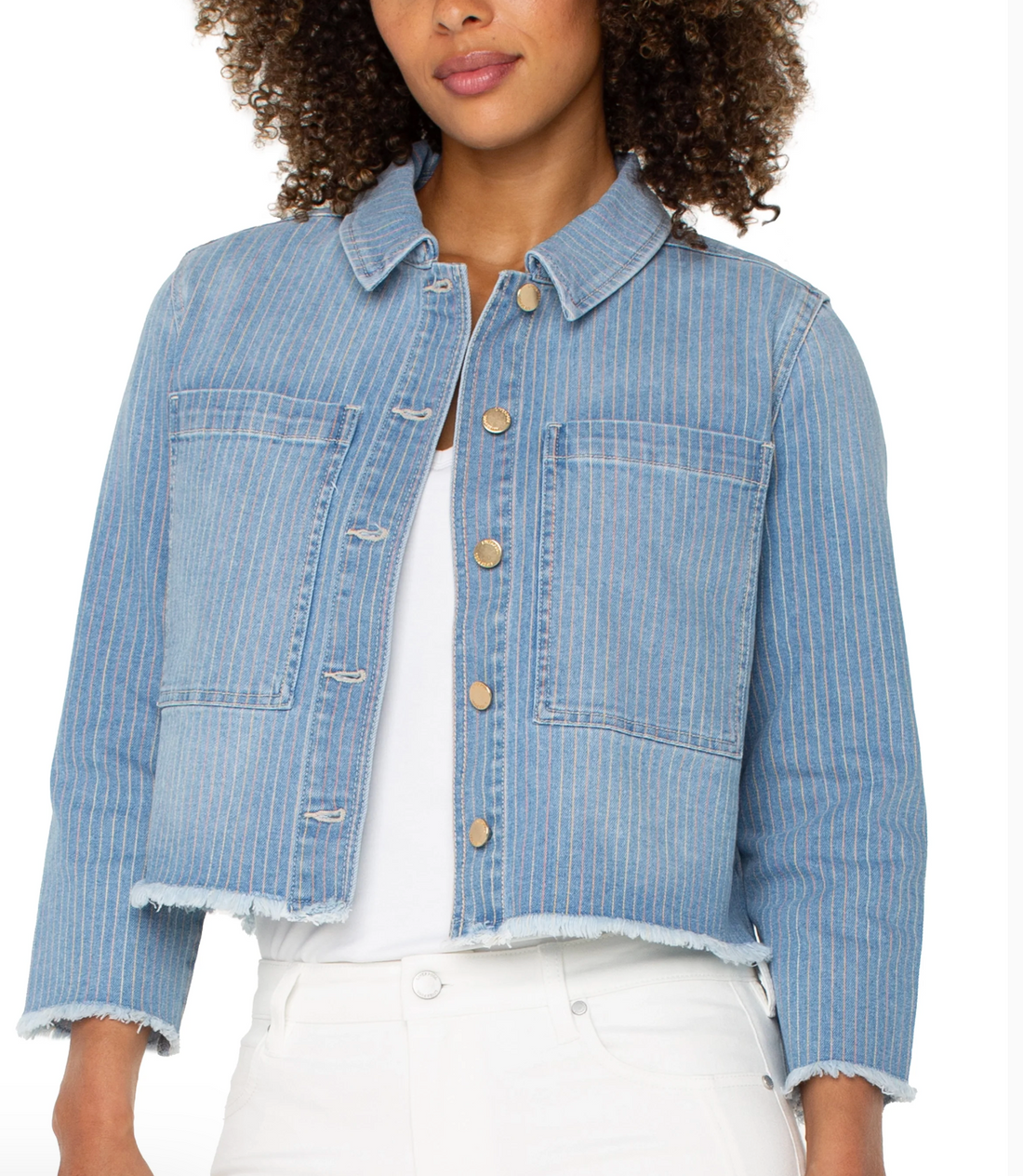 Crop Shacket w/fray
