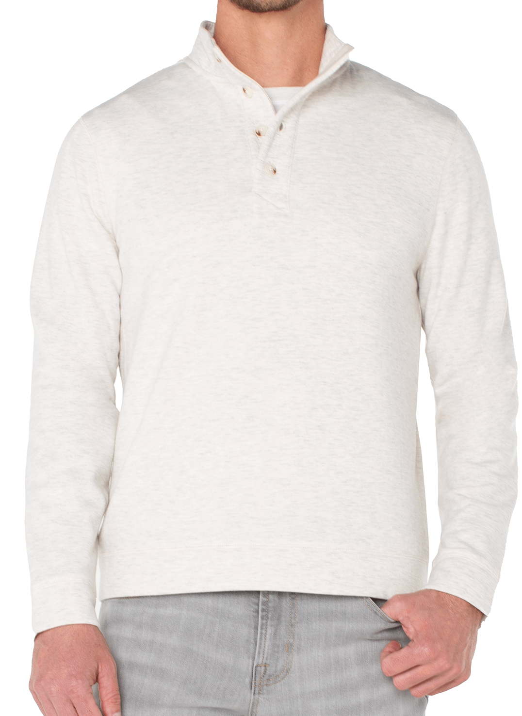 Mock Neck Placket Pullover