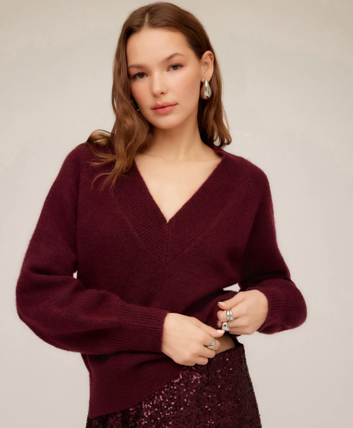 Heather V-Neck Sweater
