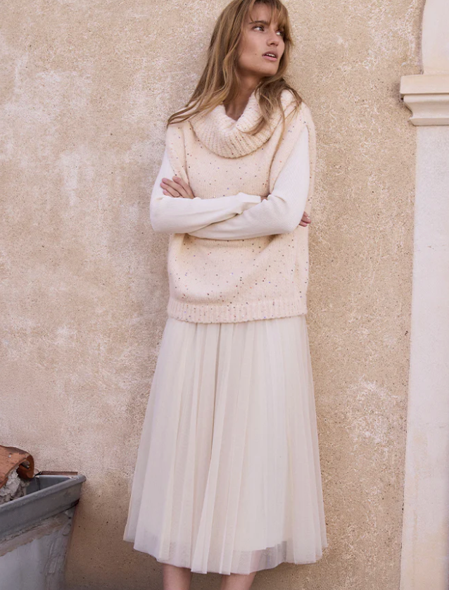 Long Tulle Skirt w/Sparkle