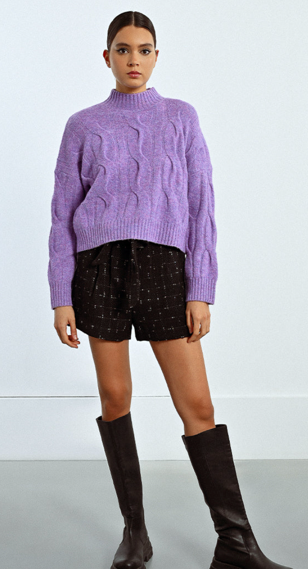 Cable Crop Sweater