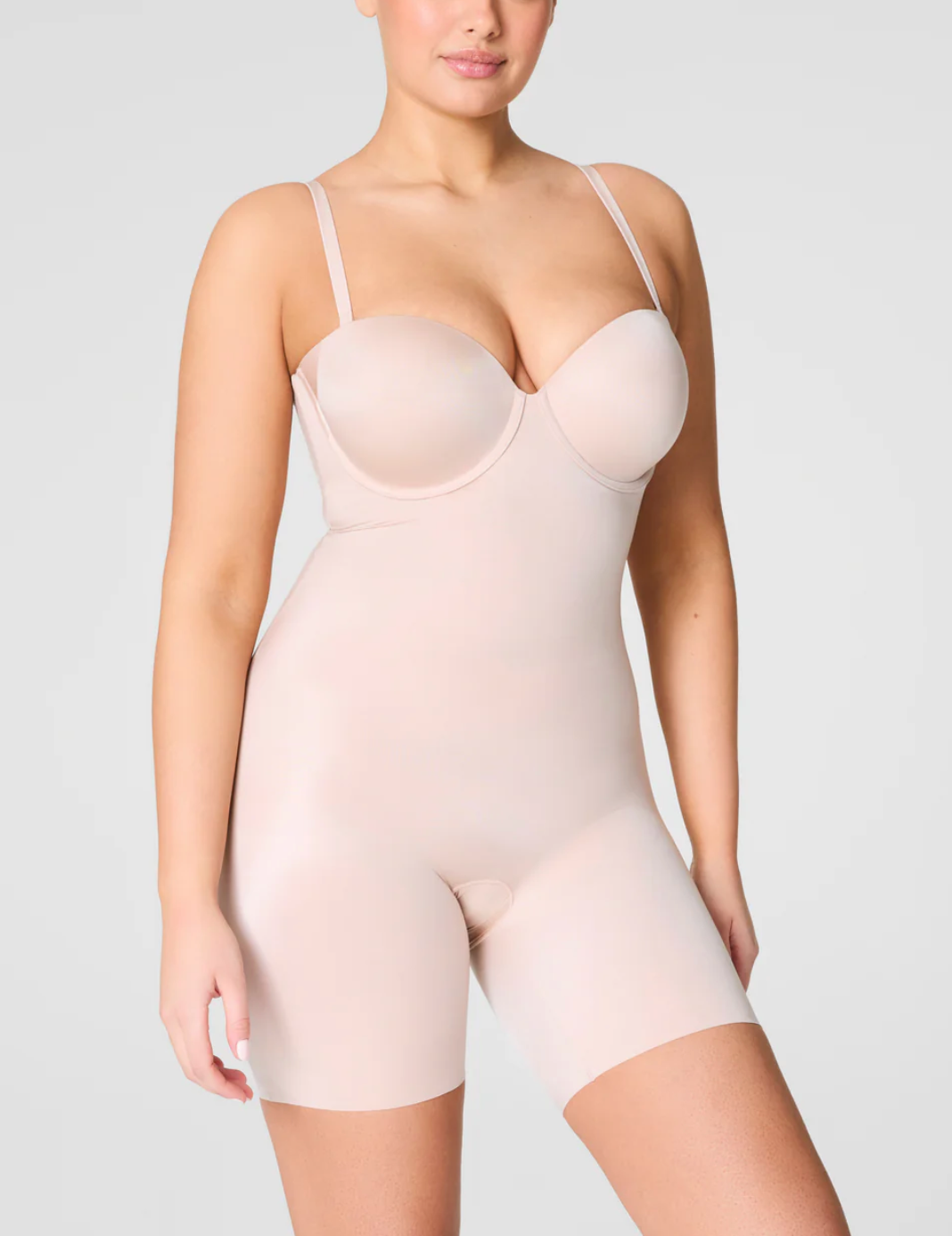 Strapless Cupped Mid-Thigh Bodysuit