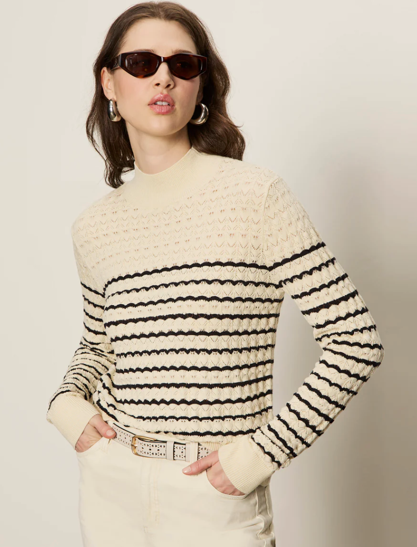 Forever Striped Mock Neck
