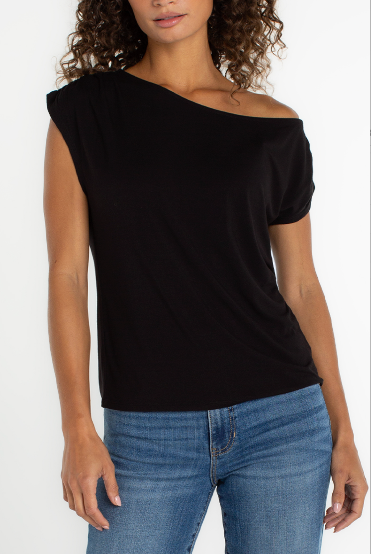 Short Slv Asym Off Shoulder Top