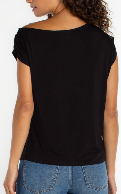 Short Slv Asym Off Shoulder Top