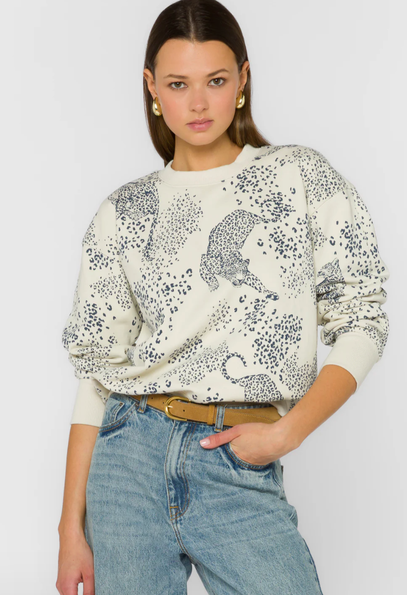 Lux Navy Leopard Sweatshirt