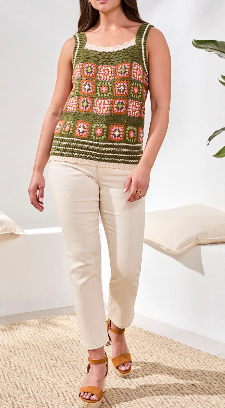 Wide Strap Crotchet Cami