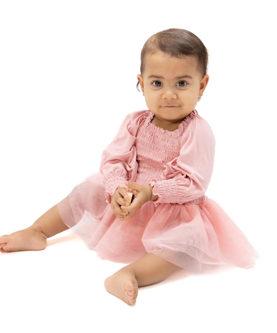 L/S Smocked Bubble w/Tutu