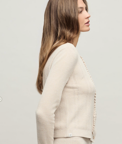 Rib Ruffle Cardigan