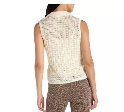 Slvless Johnny Collar Sweater