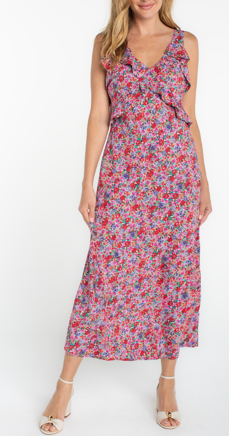 Ruffle Front Woven Dress