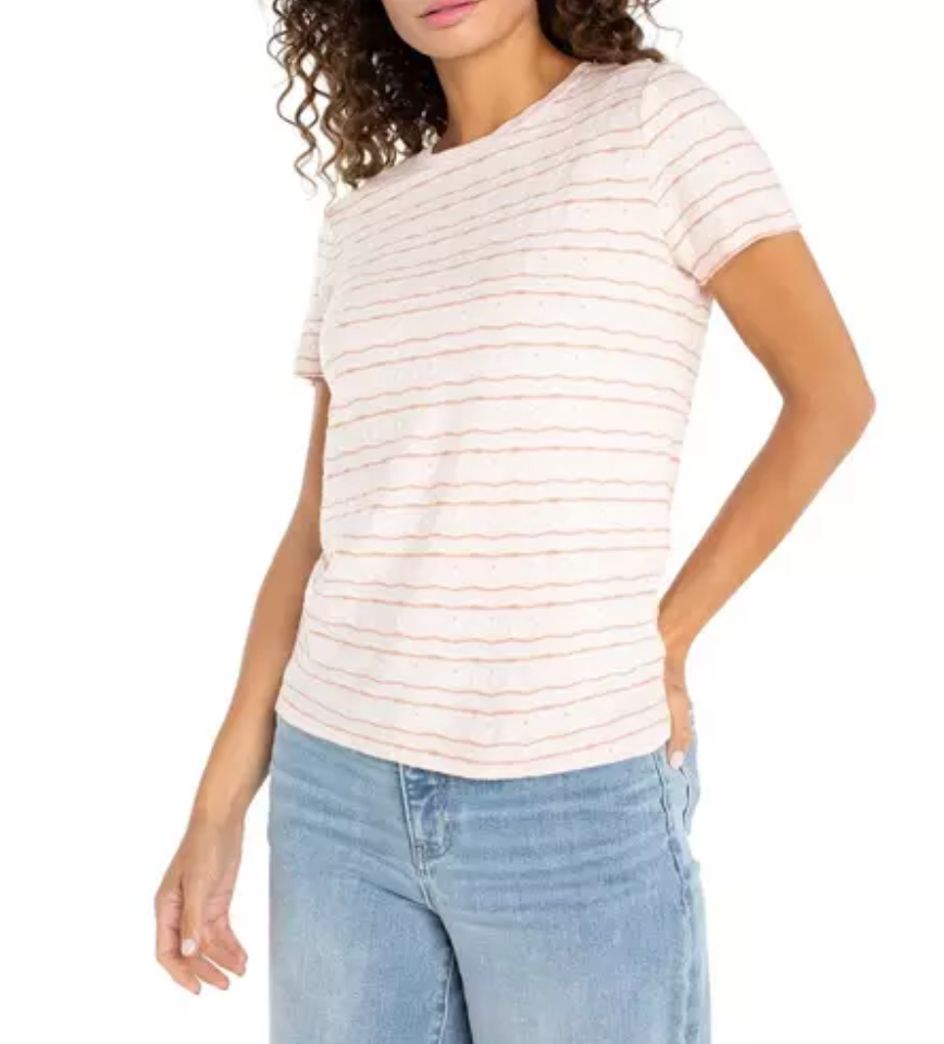 Crew Neck Rib Tee w/rib