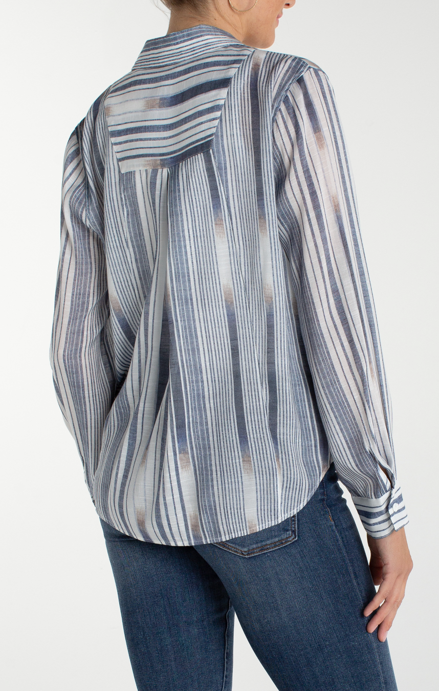 L/S Button Front Blouse