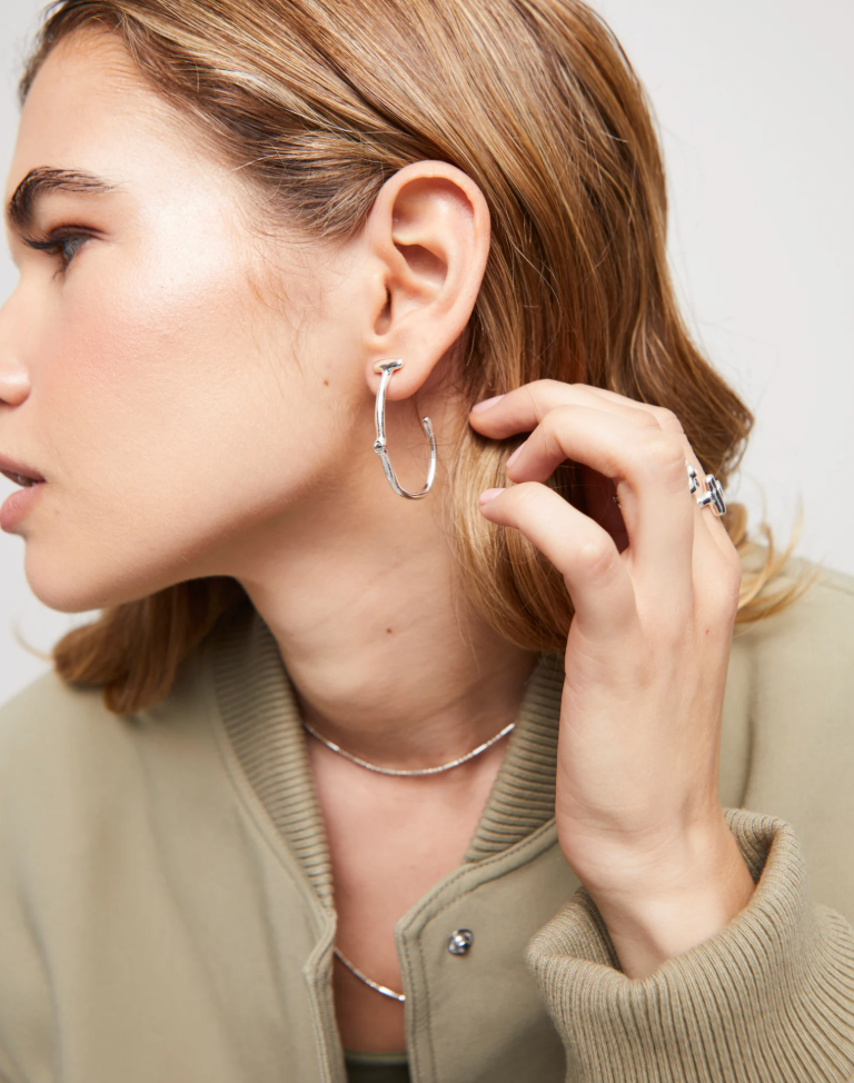 Hoop Earrings w/topaz