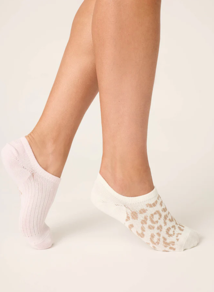 Leopard 2-pk Ankle Socks