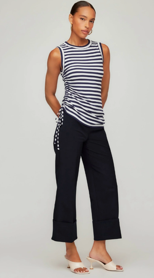 Tia Side-Shirred Tank