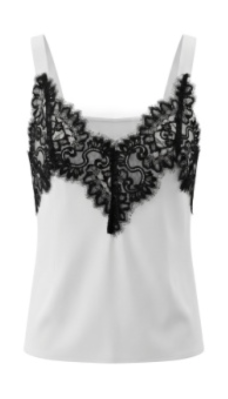 Woven Tank w/Lace Trim