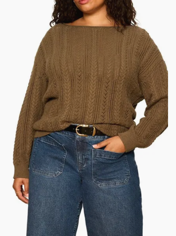 Cable Pointelle Popover
