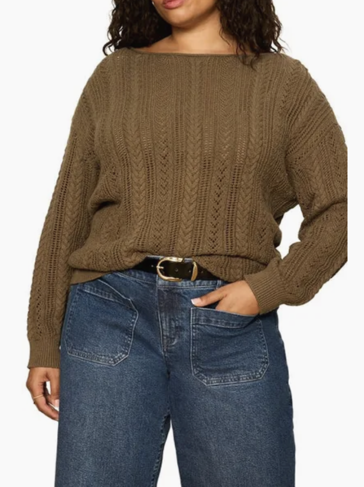 Cable Pointelle Popover