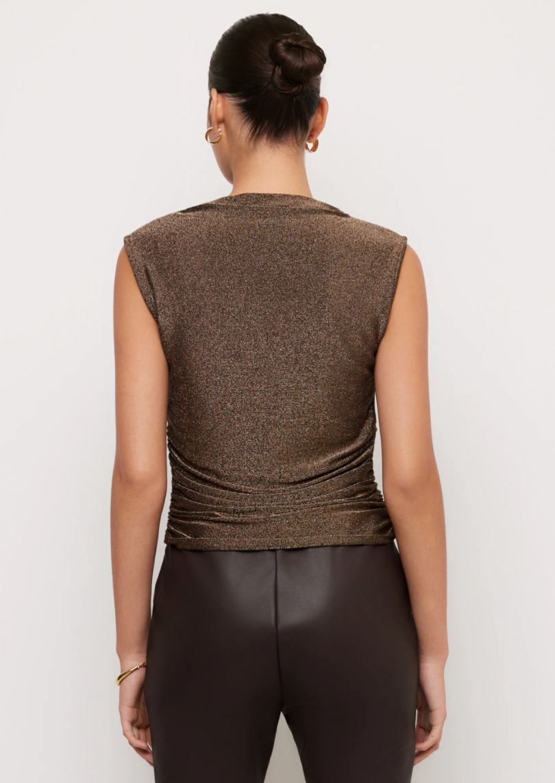 Paige Sleeveless Shirred Top