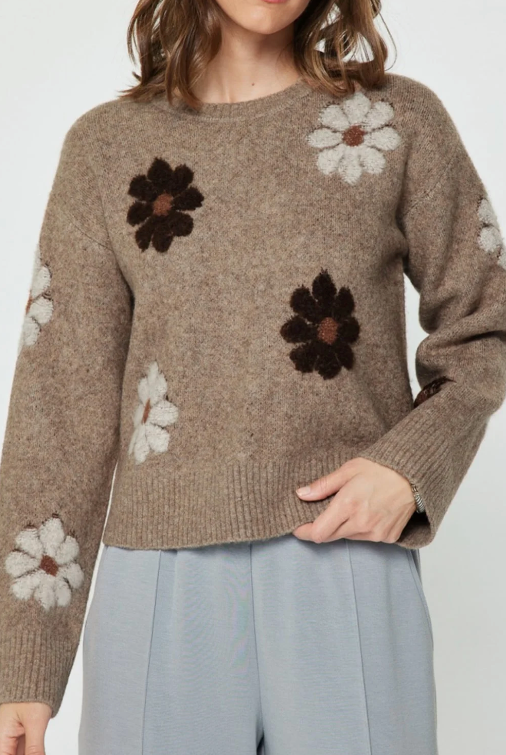 Flower motif Sweater