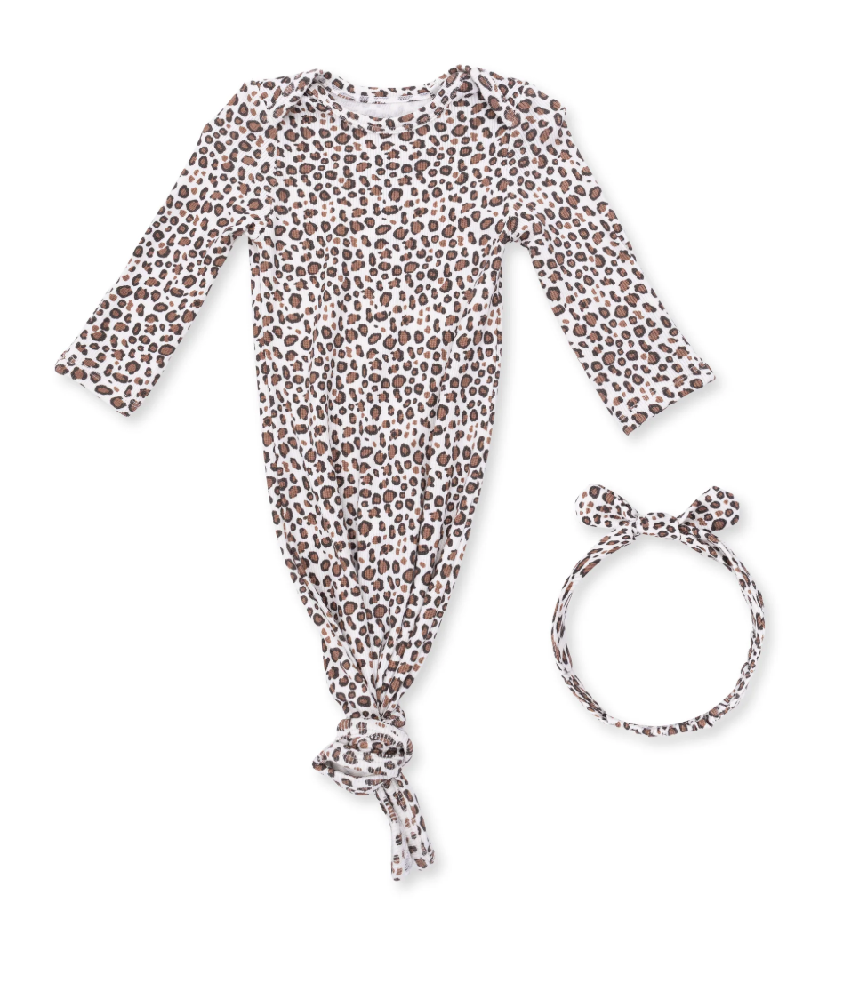 Leopard Rib Knotted Gown