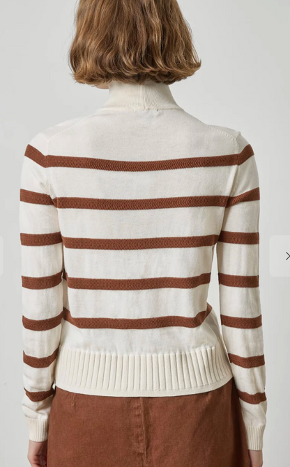 Textured Stripe Turtleneck Sweater
