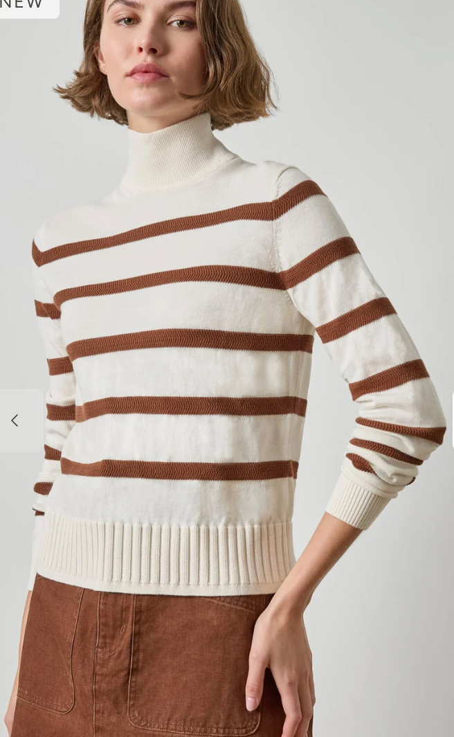 Textured Stripe Turtleneck Sweater