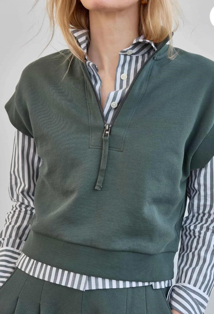 Zip Mock Neck Top
