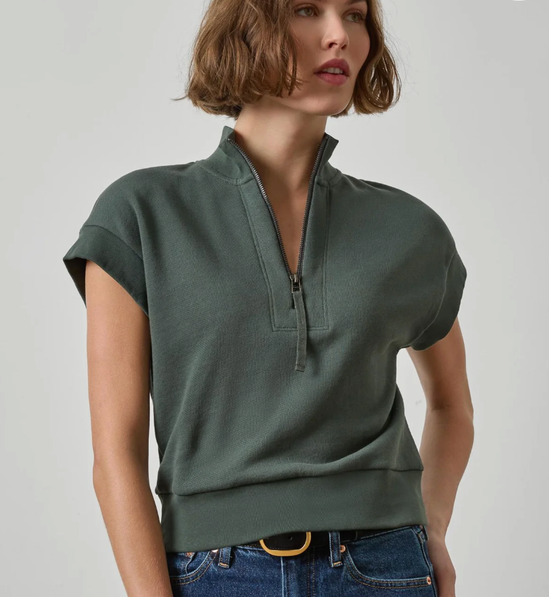 Zip Mock Neck Top