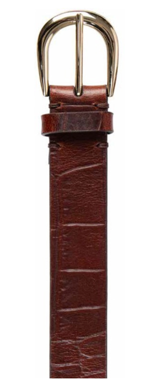 Harper Croc Embossed Leather Belt