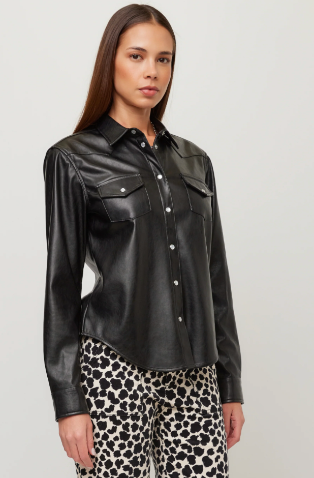 Anna Faux Leather Shirt