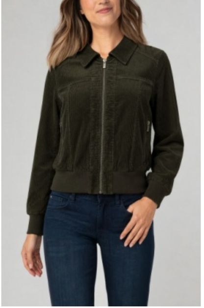 Zip Front Collared Bomber Jacket