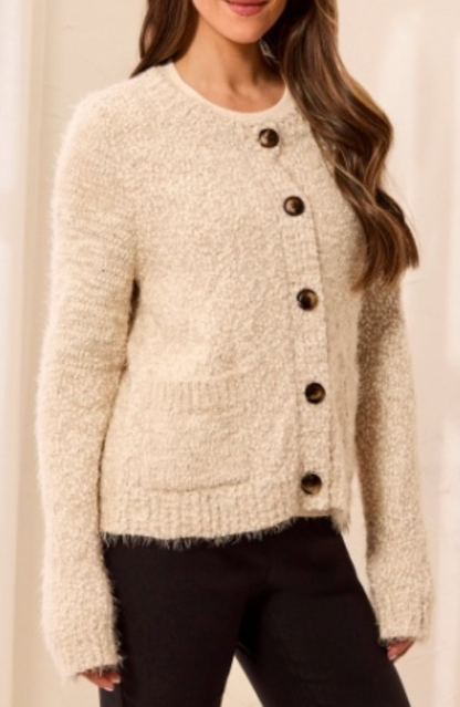 Eyelash Yarn Cardigan