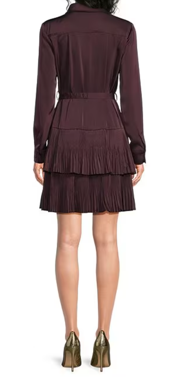 L/S Dress with Pleated Skirt