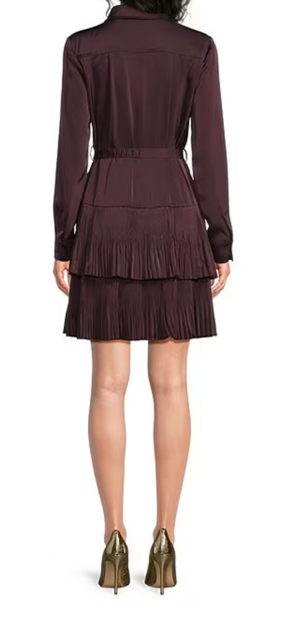 L/S Dress with Pleated Skirt
