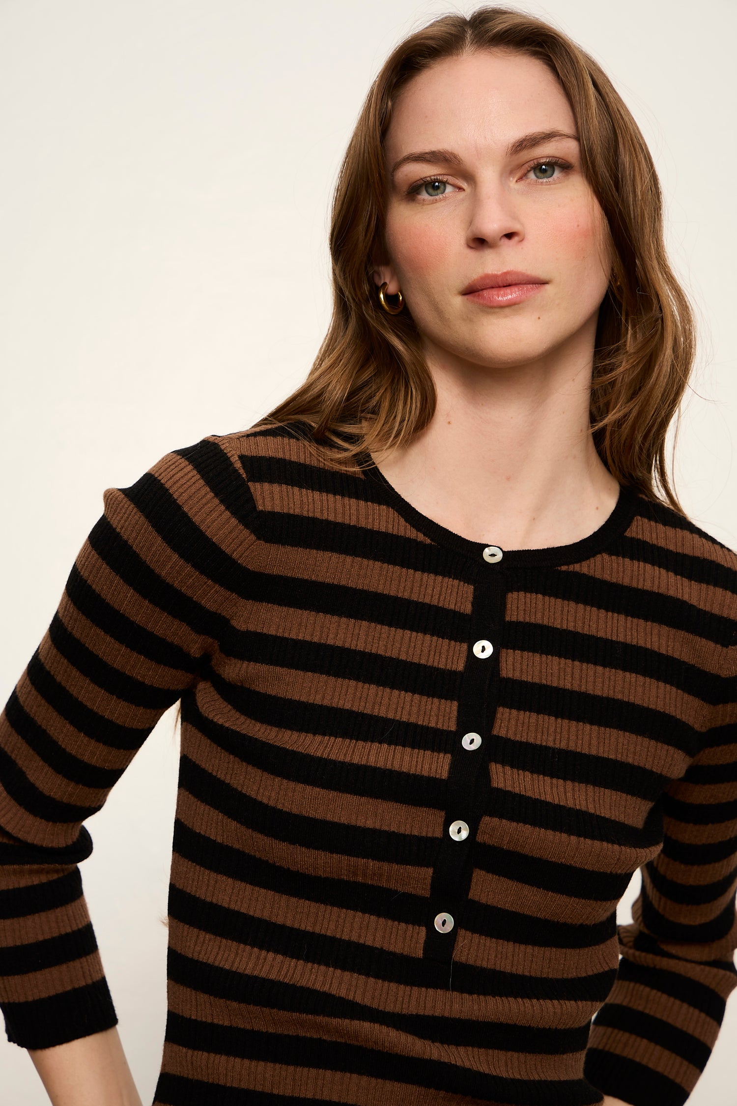 BLACK/COCOA POWDER STRIPE