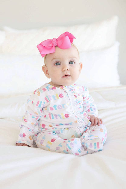 Little Sister Ruffle Zipper Footie