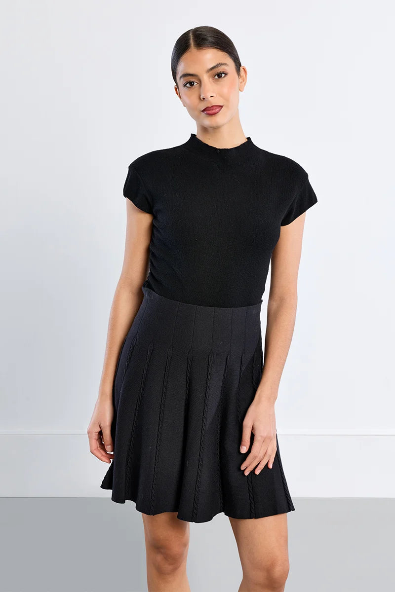 Cable Knit Mini Skirt