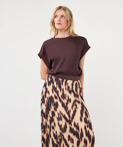 Satin Rolled-Sleeve Tee