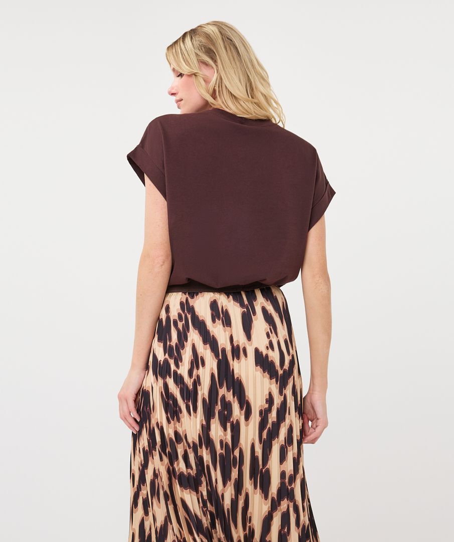 Satin Rolled-Sleeve Tee