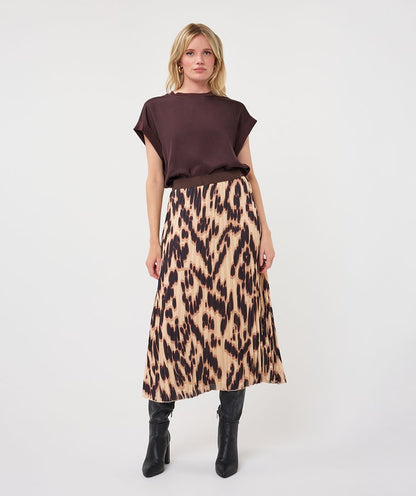 Satin Rolled-Sleeve Tee