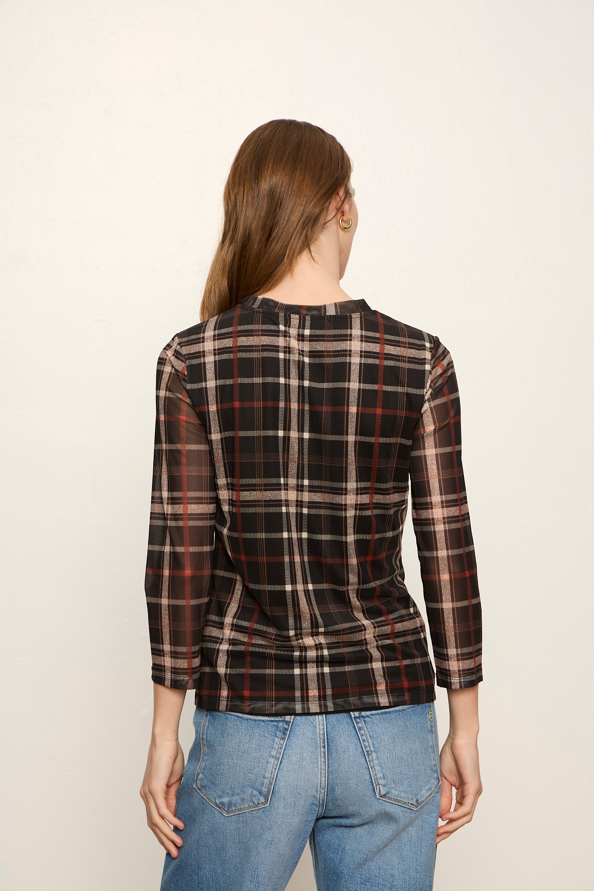 MESH 3/4 SLEEVE TOP